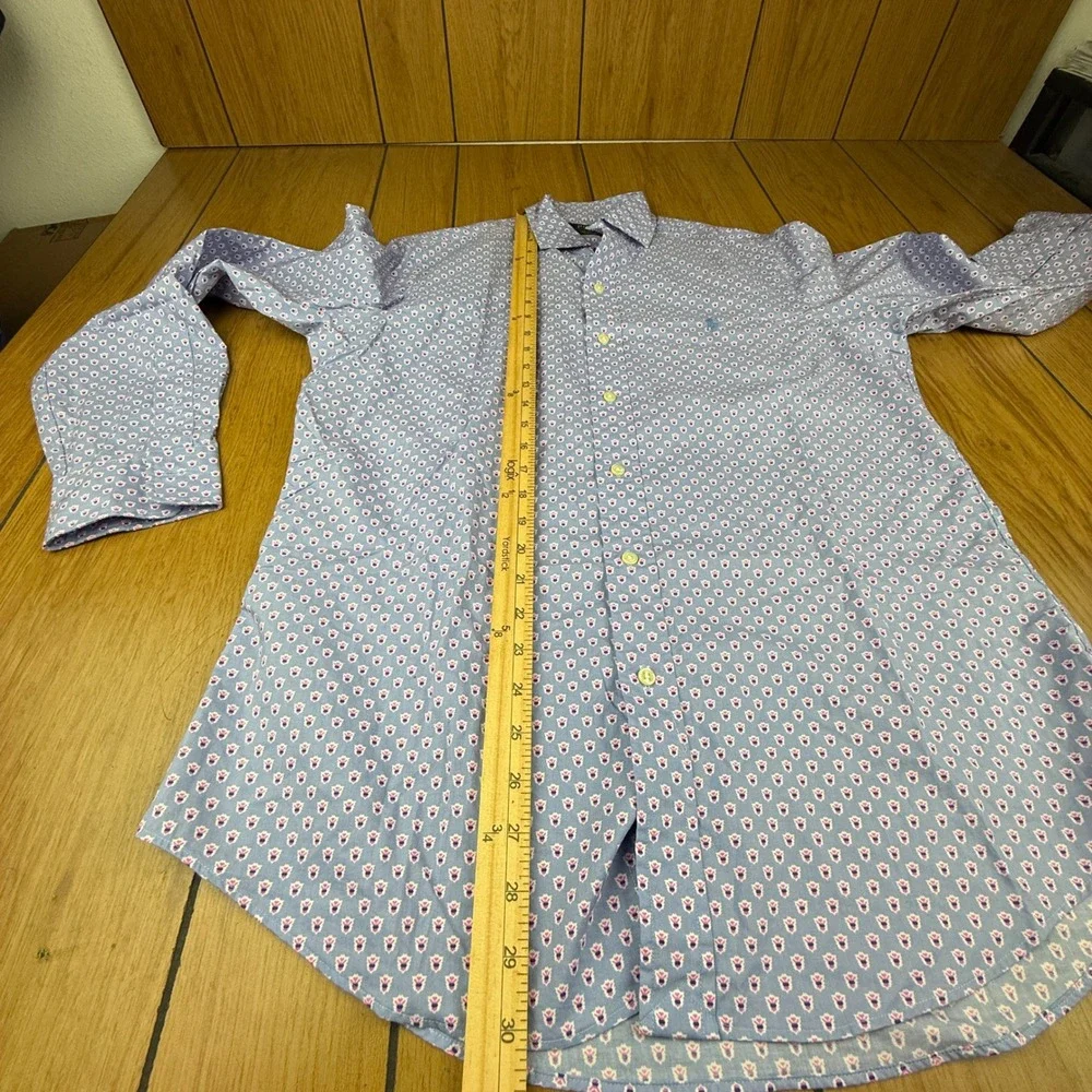 Polo Ralph Lauren Men's Button Down Shirt Patterned Cotton Stretch Purple Medium